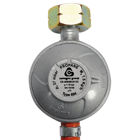 REDUKTOR GAZOWY Z WĘŻEM 1,5M DO PODŁĄCZENIA BUTLI GAZOWEJ Z GRILLEM, KUCHENKĄ, PIECYKIEM ITP. VOREL