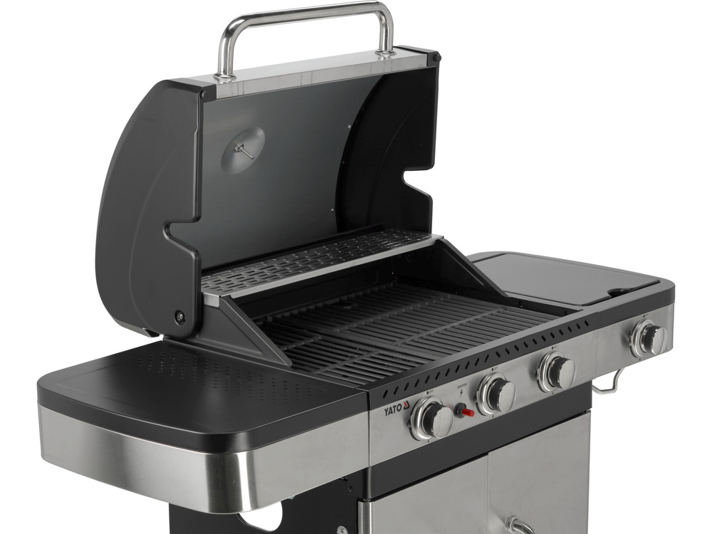 GRILL GAZOWY OGRODOWY 3+1, STAL NIERDZEWNA 11,2KW YATO