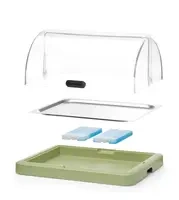 Pojedyncza witrynka chłodząca roll-top Duo, HENDI UNIQ, prostokątna, zielony 460x355x(H)220mm