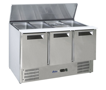 Stół chłodniczy sałatkowy 3-drzwiowy z pokrywą uchylną Arktic 368L 230V/155W 1365x700x(H)860mm
