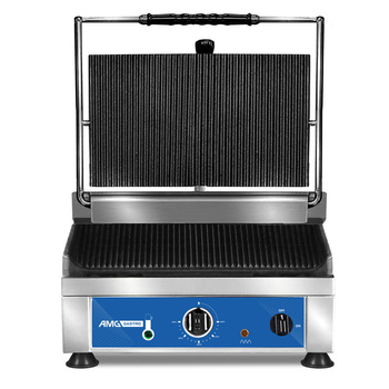 Kontakt grill, podwójnie ryflowany 27x45cm AMG ATM-2745