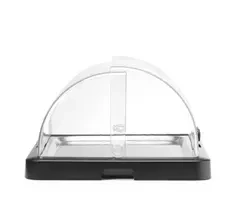 Pojedyncza witrynka chłodząca roll-top Duo, HENDI UNIQ, prostokątna, czarny 460x355x(H)220mm