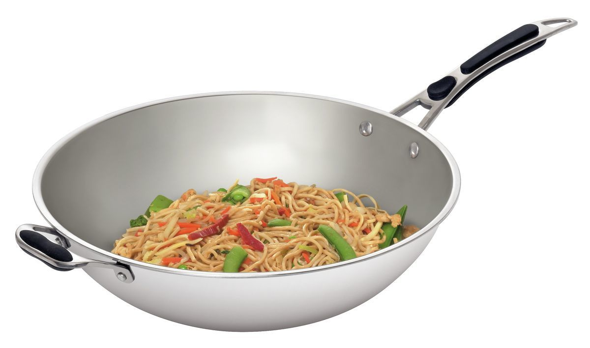 Wok patelnia ze stali nierdzewnej z pokrywką 36cm W360R Bartscher