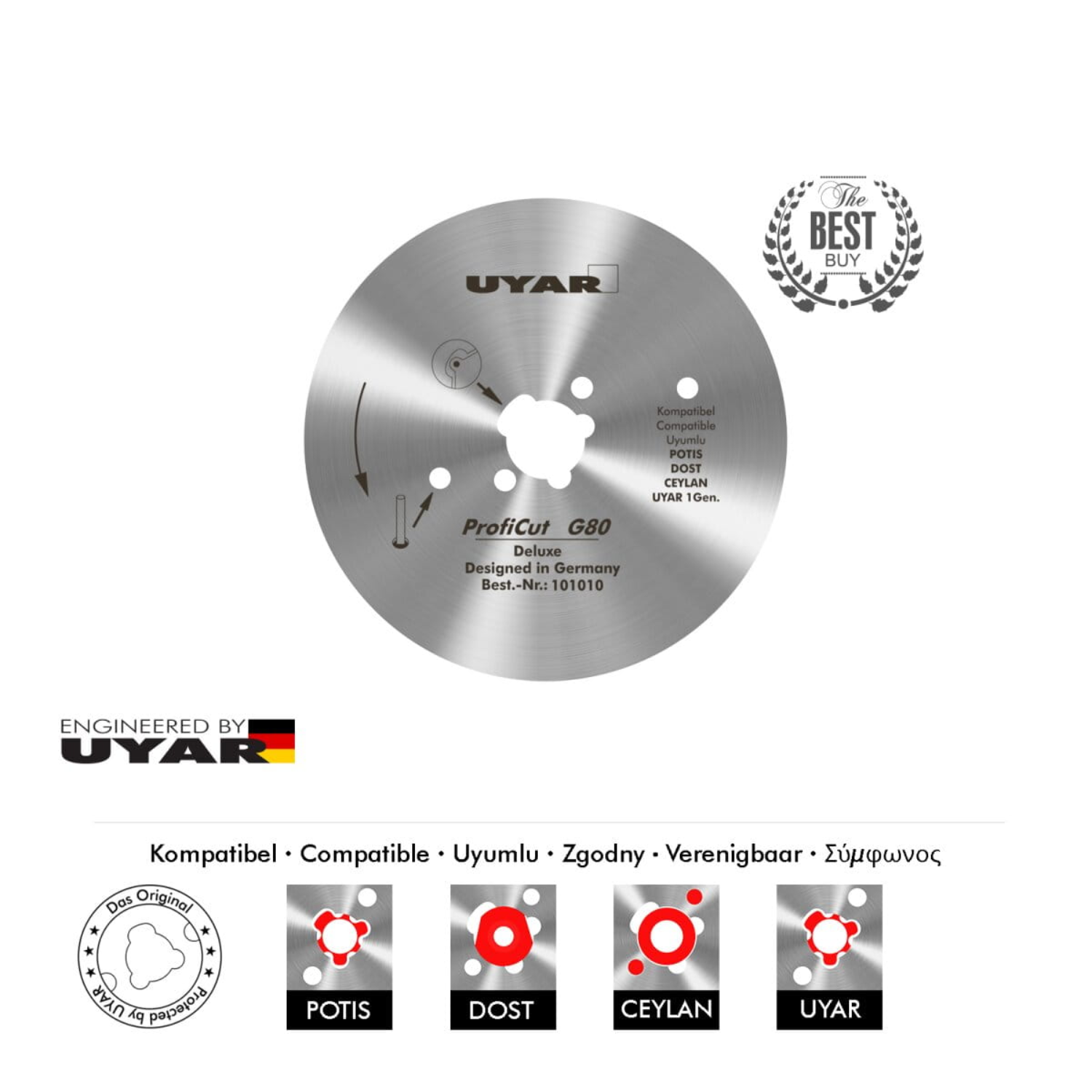 Ostrze gładkie 80mm, oryginalne, UYAR ProfiCut G80 Deluxe (2 gen.)