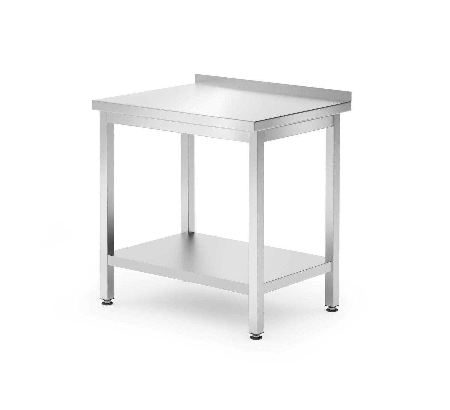 Stół przyścienny z półką - skręcany głębokość 600 mm HENDI Budget Line 800x600x(H)850mm