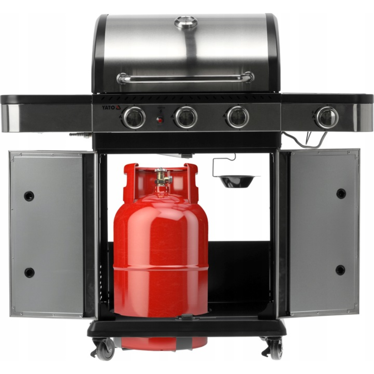 GRILL GAZOWY OGRODOWY 3+1, STAL NIERDZEWNA 11,2KW YATO