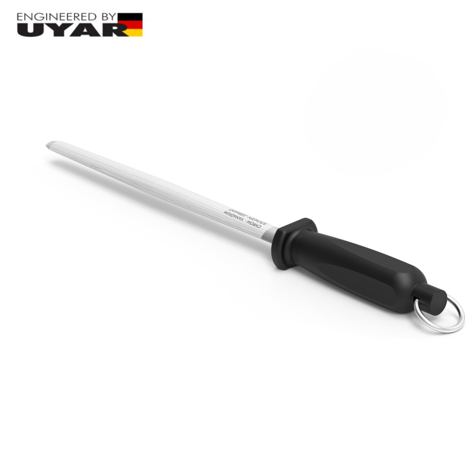 Ostrzałka stalowa UYAR do kebaba, owalna, czarna, długość 31cm