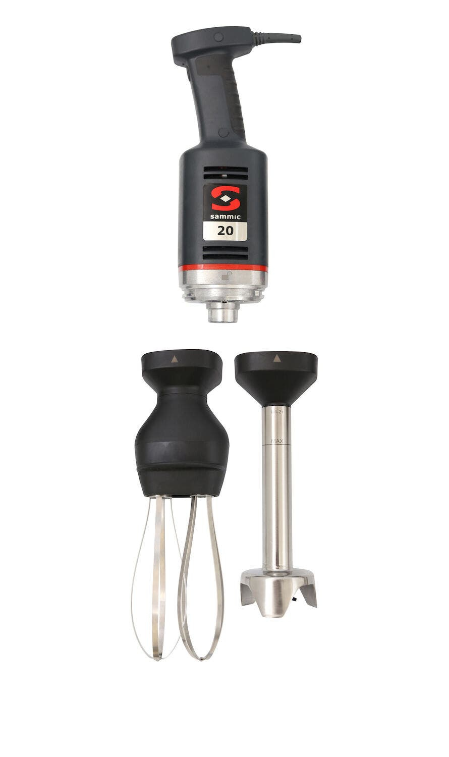 Mikser ręczny z ramieniem miksującym i wymiennym ramieniem ubijającym MB-21 Sammic 230V/300W ø82x(H)mm