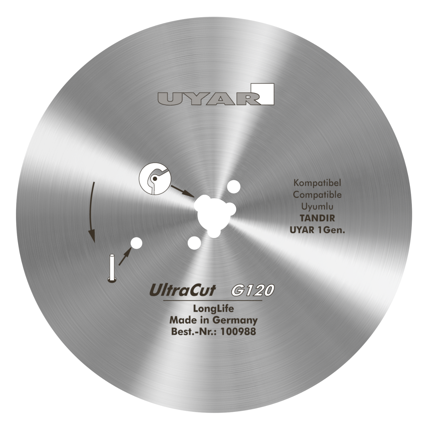 Ostrze gładkie 120mm, oryginalne, UYAR UltraCut G120 LongLife