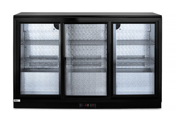 Lodówka barowa z potrójnymi drzwiami suwanymi Arktic 308L czarny 220-240V/160W 1350x520x(H)865mm
