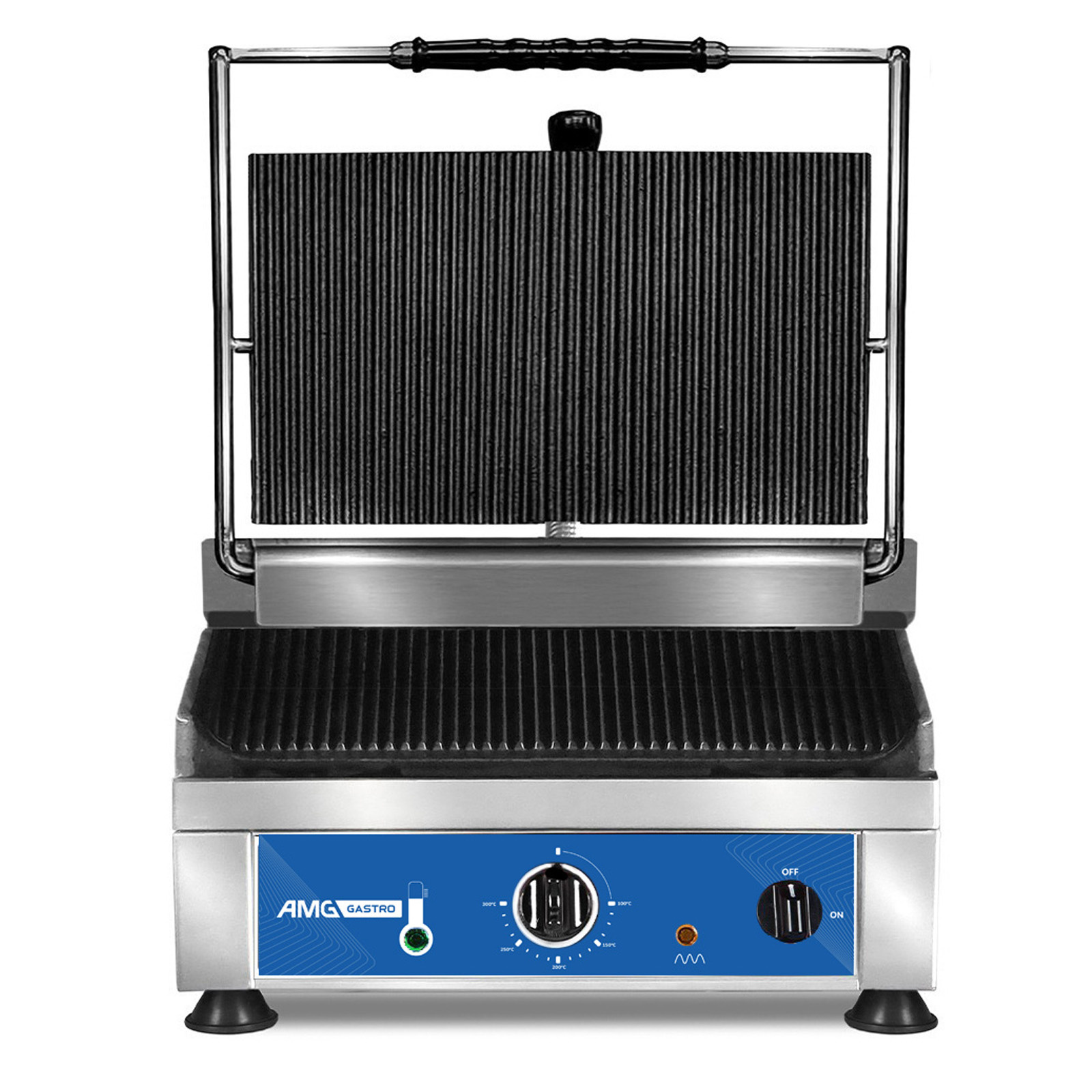 Kontakt grill, podwójnie ryflowany 27x45cm AMG ATM-2745
