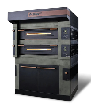 Piec do pizzy 2-komorowy ICON z okapem i komorą rozrostu nawilżaną 2x 1240x1260 MORETTI FORNI MFSI125DLH - Seria S