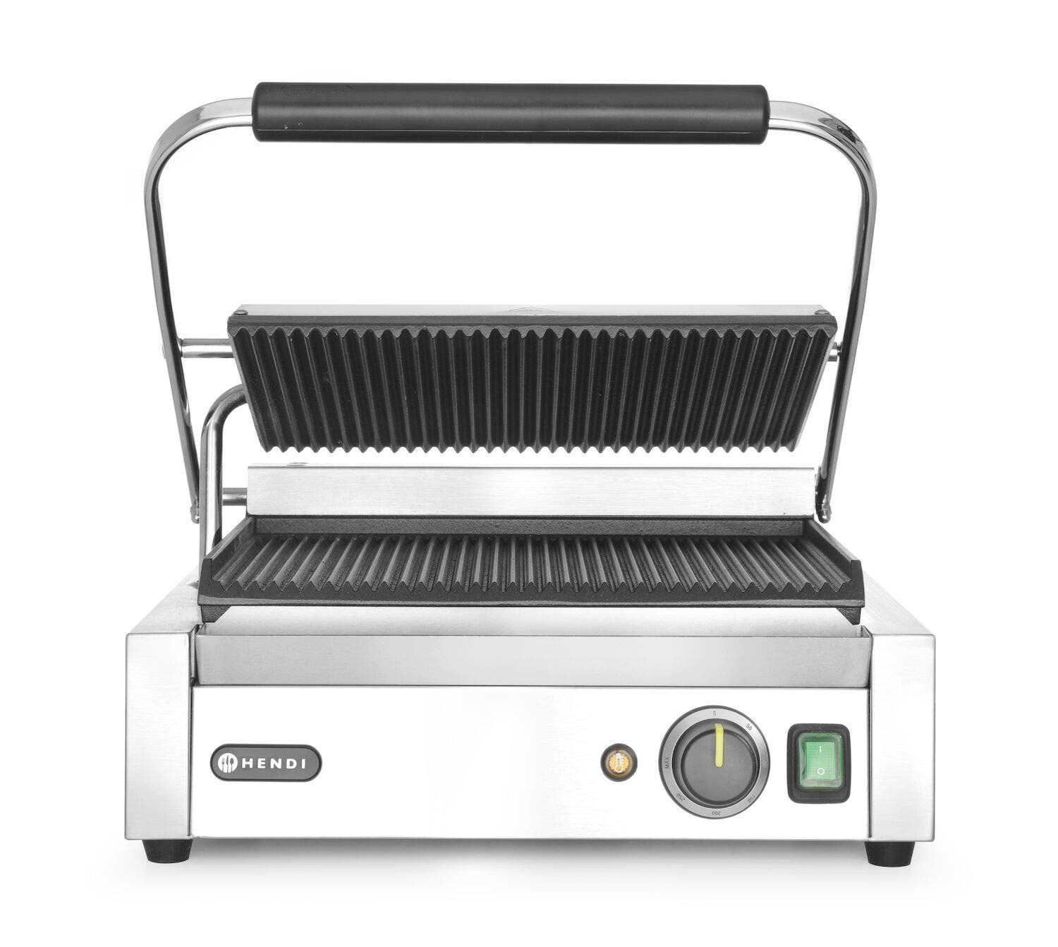Grill kontaktowy Panini HENDI góra i dół ryflowane 230V/2200W 432x396x(H)214mm