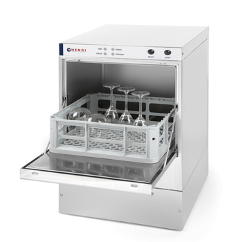 HENDI - Zmywarka do szkła 40x40 – ster. elektromechanicznie, pompa spustowa, 230V/2800W, 510x470x(H)710mm