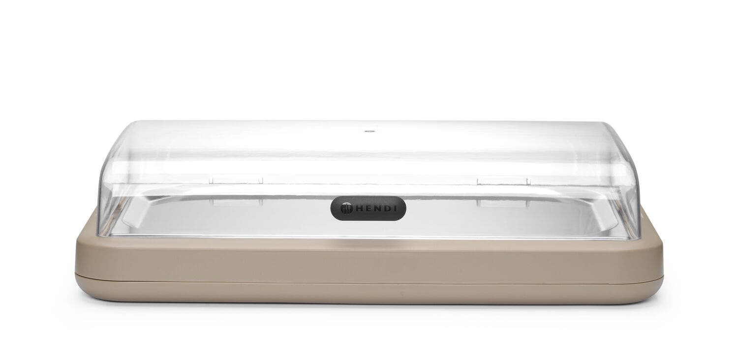 Witrynka chłodząca HENDI UNIQ, Prostokątna, GN 1/1, beżowy, 593x389x(H)147mm