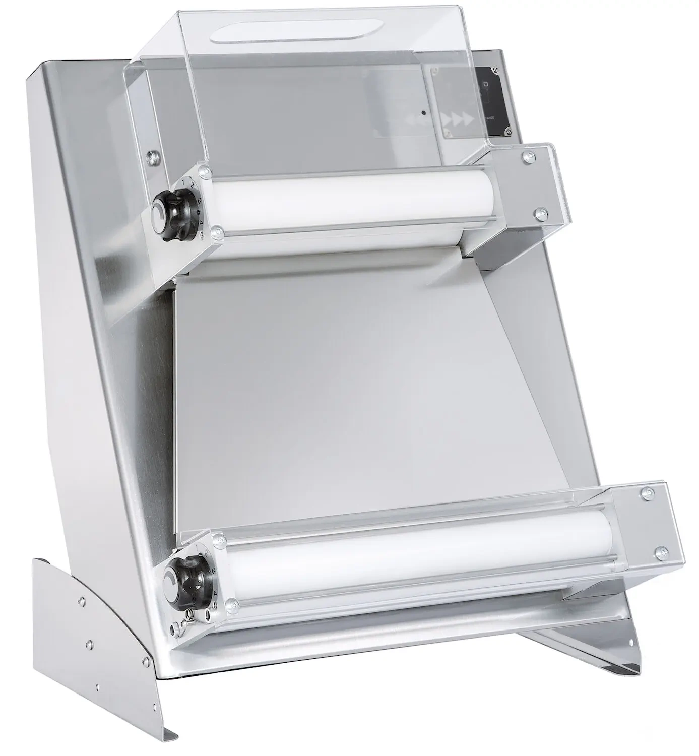 Wałkownica elektryczna do pizzy „Touch and Go” 400, Prismafood, waga porcji ciasta 0,22-0,90 kg, 230V/250W, 585x435x(H)715mm