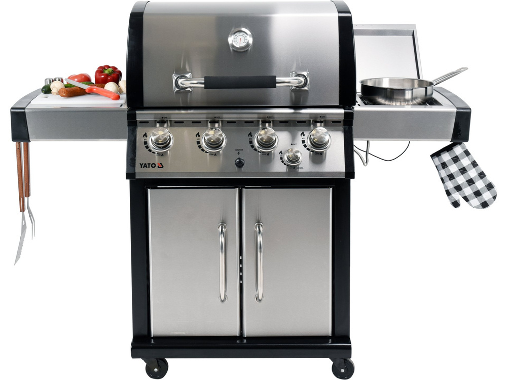 GRILL GAZOWY 4+1 STAL NIERDZEWNA 17,5KW YATO