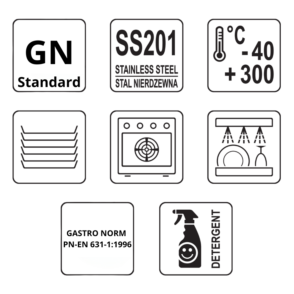 POJEMNIK GASTRONOMICZNY ZE STALI NIERDZEWNEJ GN 1/3 20MM  0,75L YATO