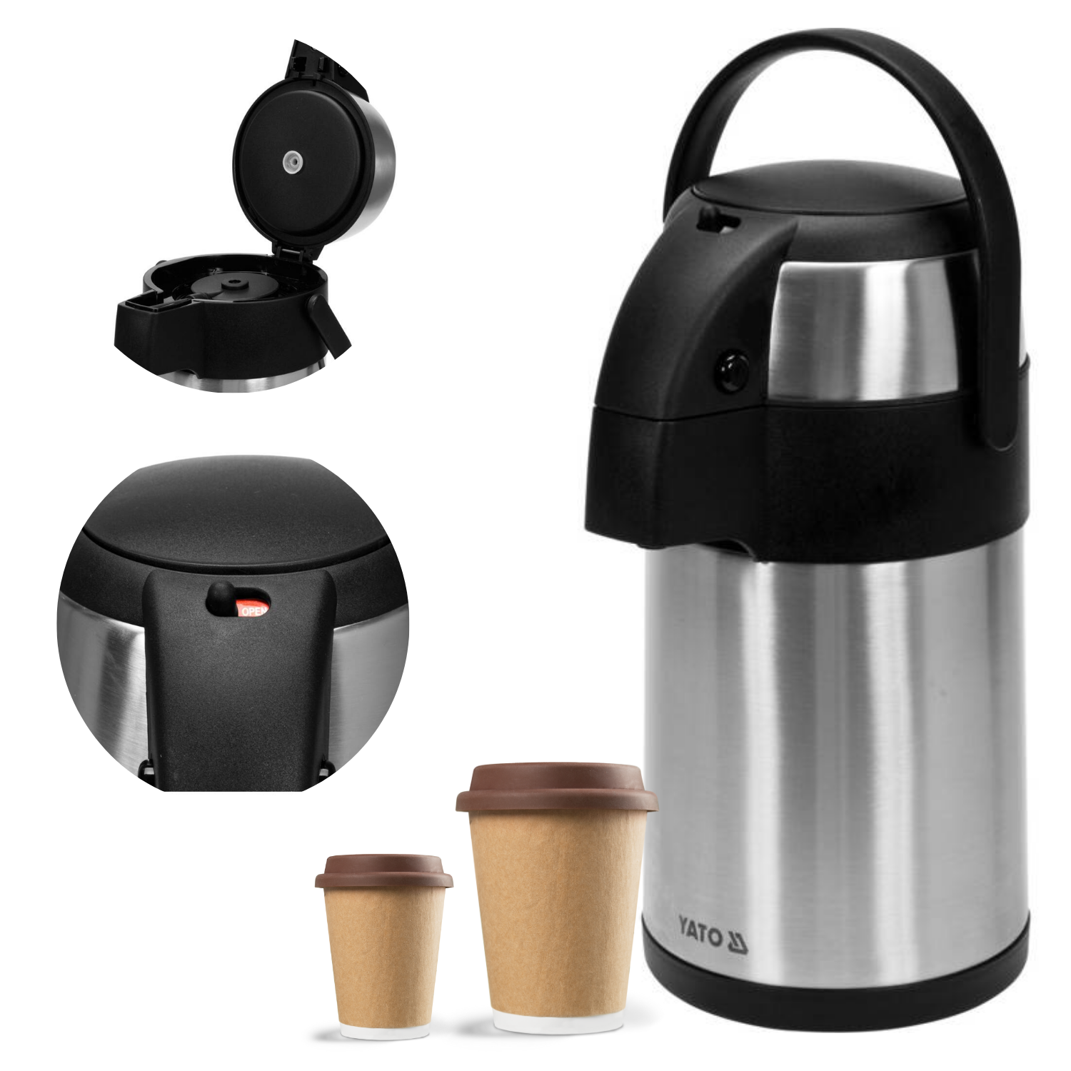 TERMOS STOŁOWY Z POMPKĄ 2,2L YATO