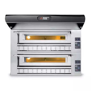 Piec 2-komorowy gazowy P110 z okapem i bazą 2x 1100x730 MORETTI FORNI MFP110GAPC2 - Seria P