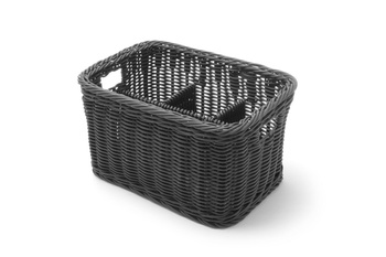 Koszyk na sztućce HENDI czarny 260x180x(H)150mm