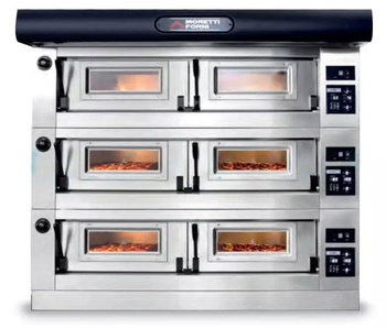 Piec 3-komorowy P120 z okapem i bazą 3x 1240x1300 MORETTI FORNI MFP120CT - Seria P