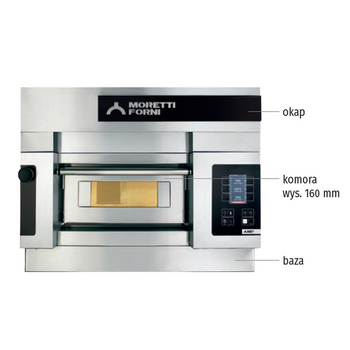 Piec do pizzy 1-komorowy S50 z okapem i bazą MORETTI FORNI MFS50M - Seria S
