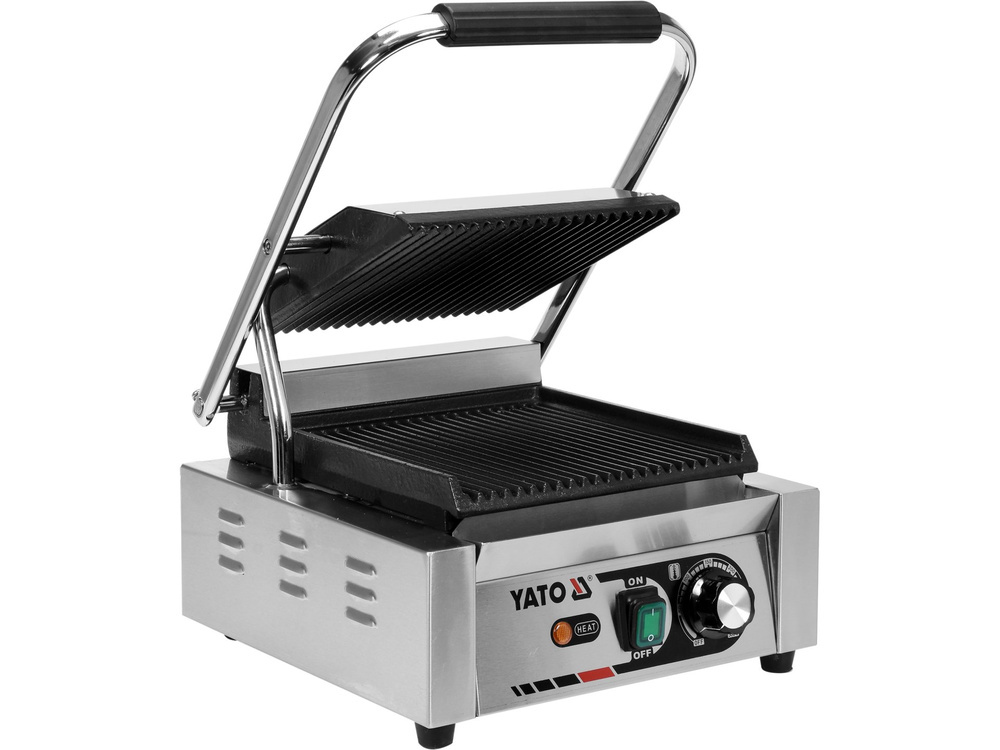 ELEKTRYCZNY GRILL KONTAKTOWY RYFLOWANY 32CM 1,8KW YATO