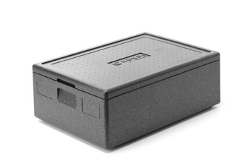 Pojemnik termoizolacyjny z piocelanu HENDI Kitchen Line GN 1/1 53L czarny 685x485x(H)260mm