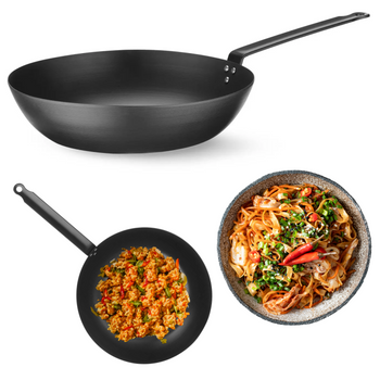 Wok ze stali węglowej 30cm, HENDI, 304x530mm