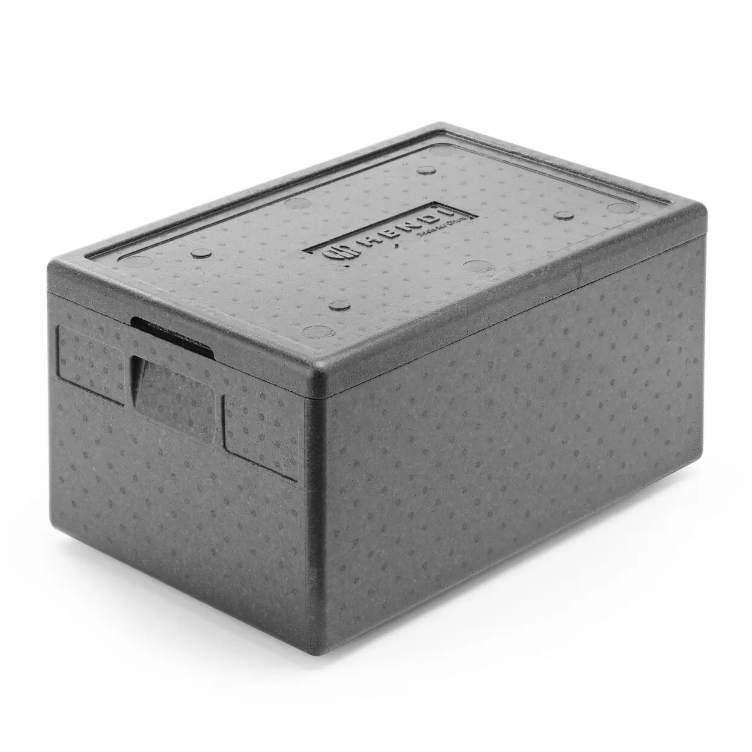 Pojemnik termoizolacyjny z piocelanu HENDI Kitchen Line GN 1/1 46L czarny 600x400x(H)320mm