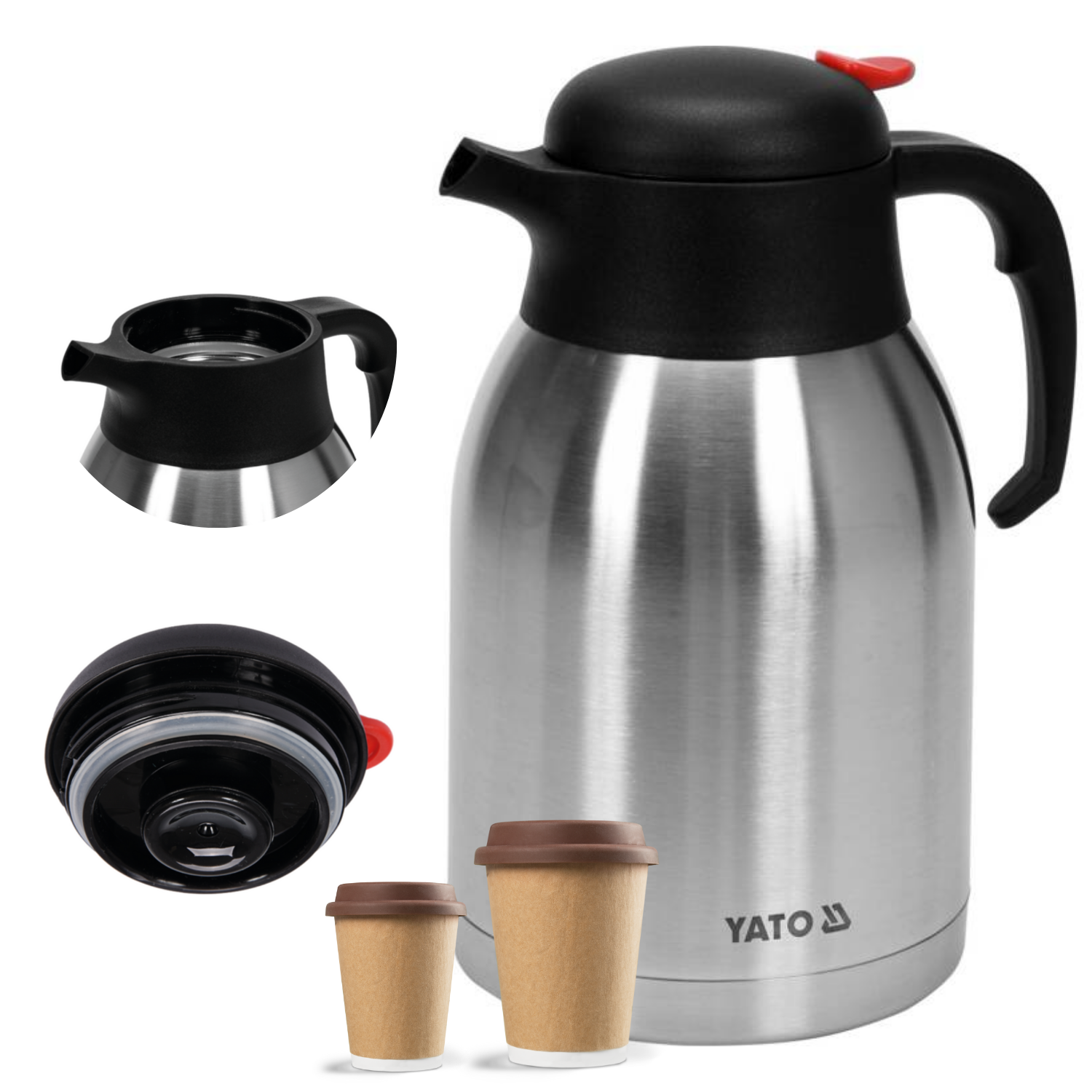 TERMOS STOŁOWY Z PRZYCISKIEM 2,0L YATO