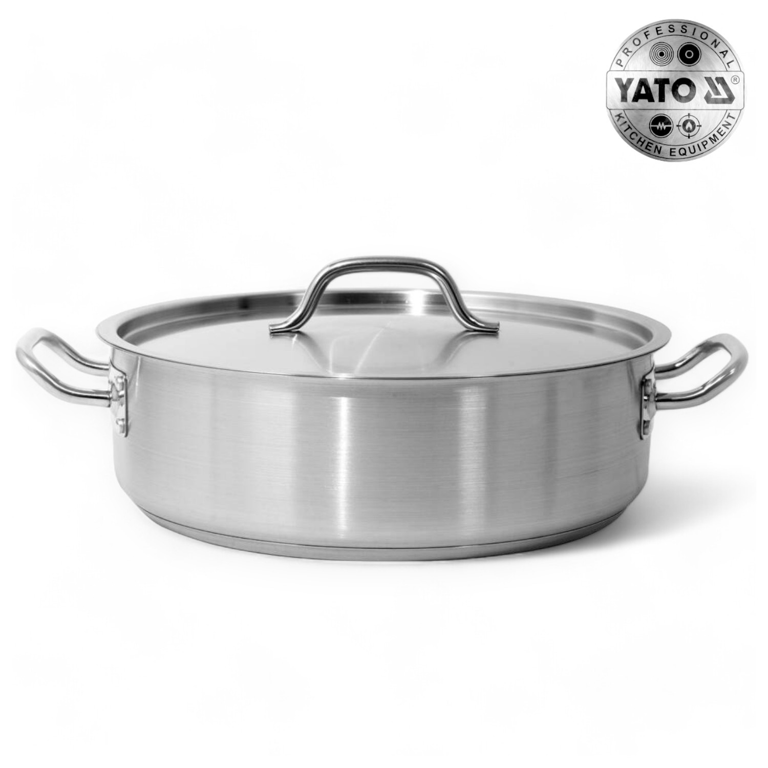 GARNEK NISKI DO DUSZENIA Z POKRYWKĄ ZE STALI NIERDZEWNEJ 36X11CM 11,2L YATO
