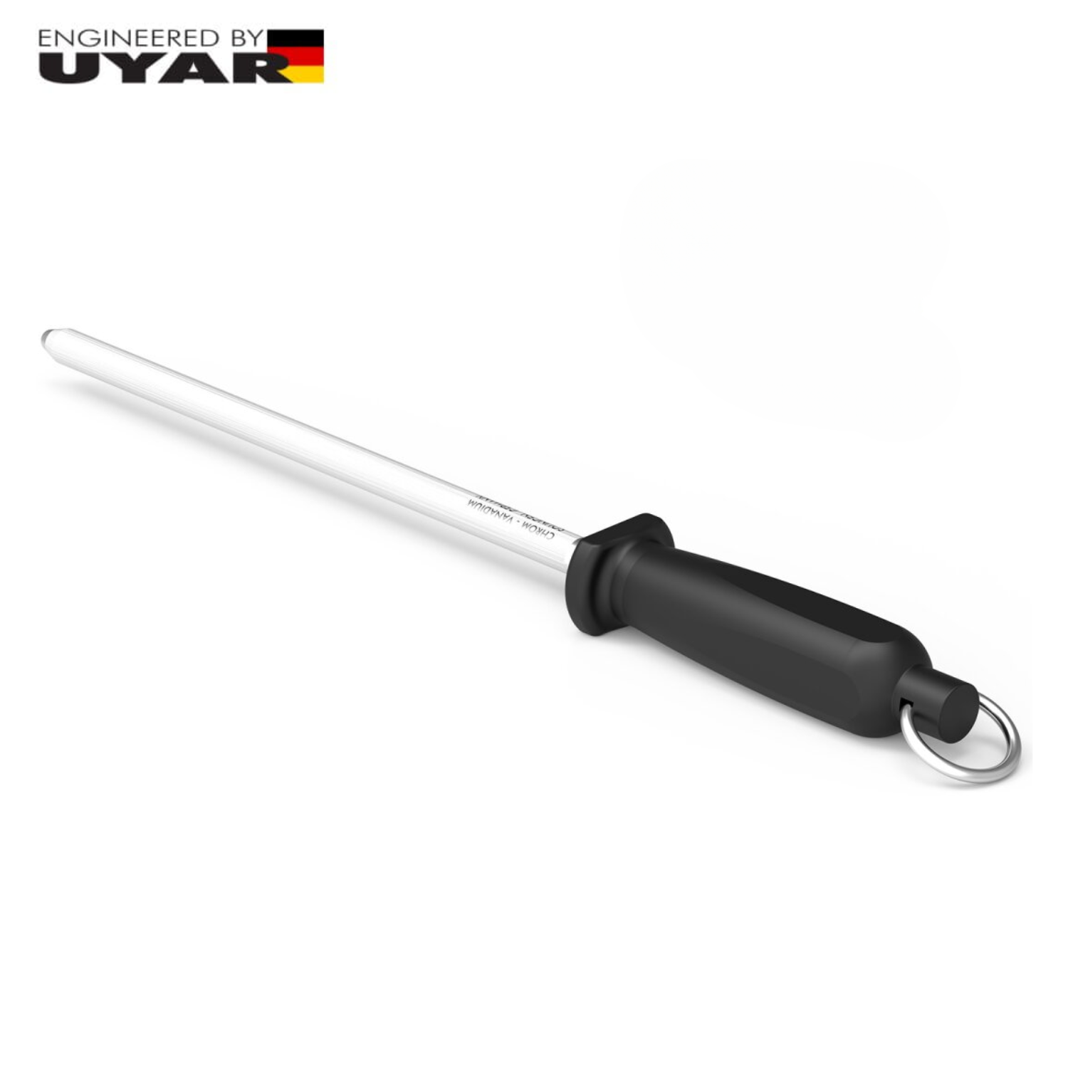 Ostrzałka stalowa UYAR, okrągła, czarna, długość 31cm