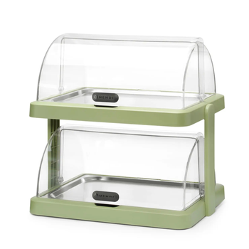 Podwójna witrynka chłodząca roll-top Duo, HENDI UNIQ, prostokątna, zielony 480x355x(H)480mm