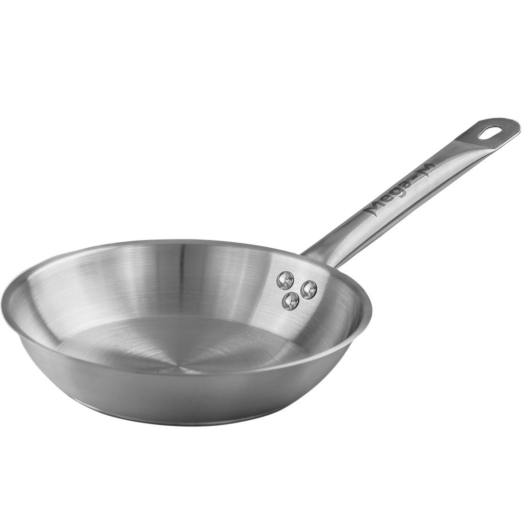Patelnia 24cm, stal nierdzewna, dno sandwich, MEGA-M MM-B300103