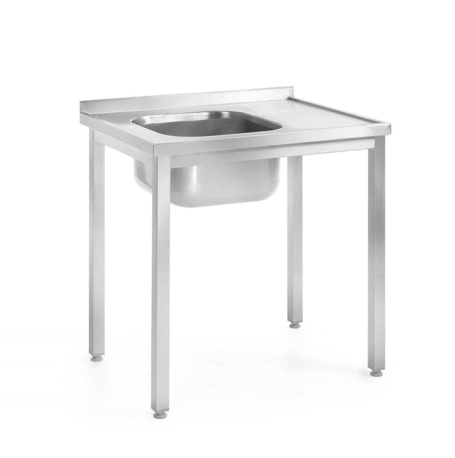 Stół ze zlewem - skręcany głębokość 600 mm HENDI Kitchen Line Lokalizacja komory - po lewej 1000x600x(H)850mm