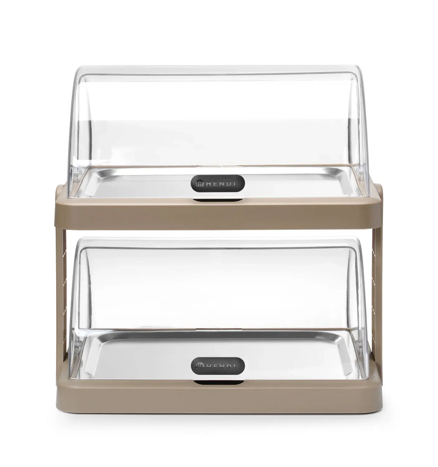 Podwójna witrynka chłodząca roll-top Duo, HENDI UNIQ, prostokątna, beżowy 480x355x(H)480mm