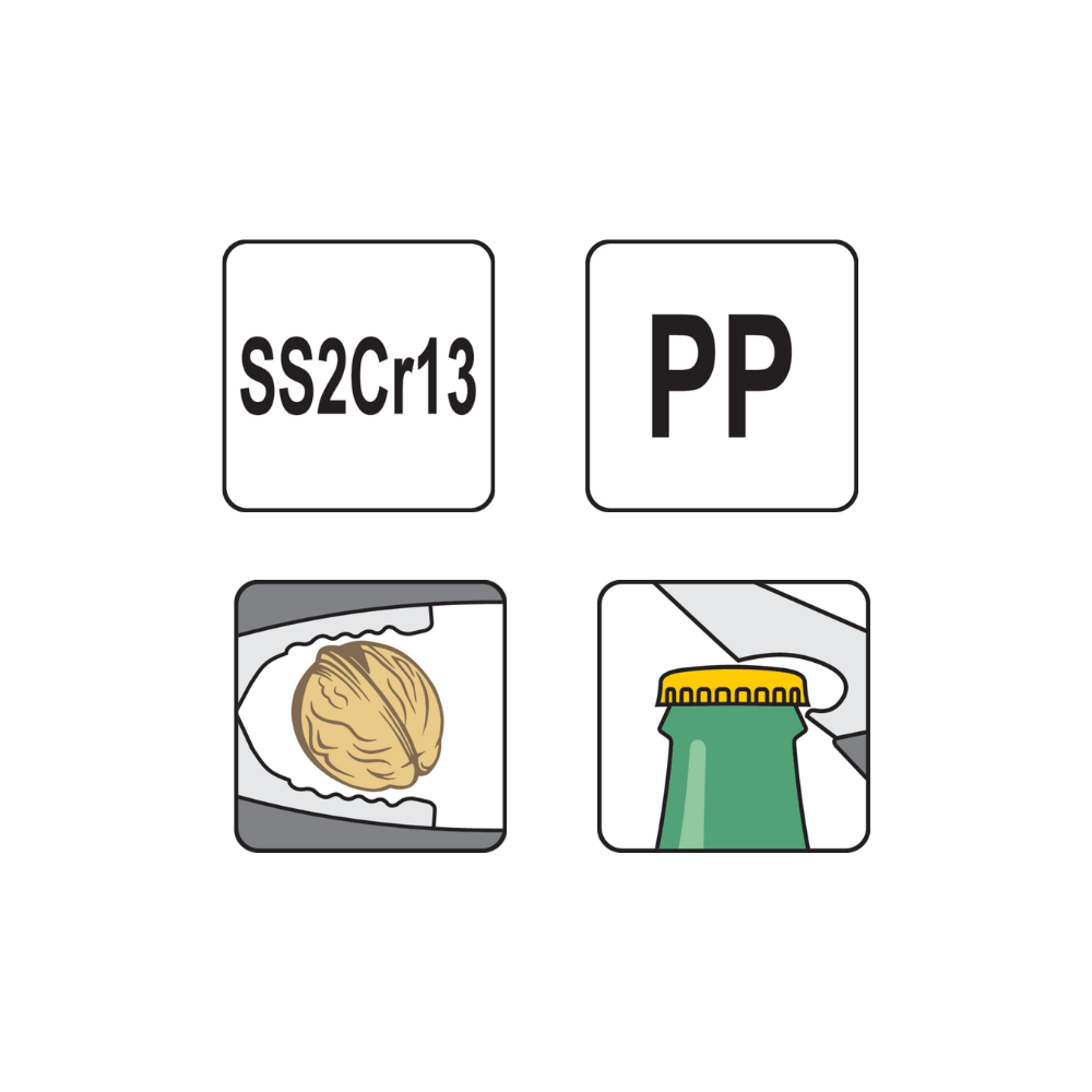 NOŻYCZKI KUCHENNE  Z OTWIERACZEM I DZIADKIEM DO ORZECHÓW 21 CM YATO