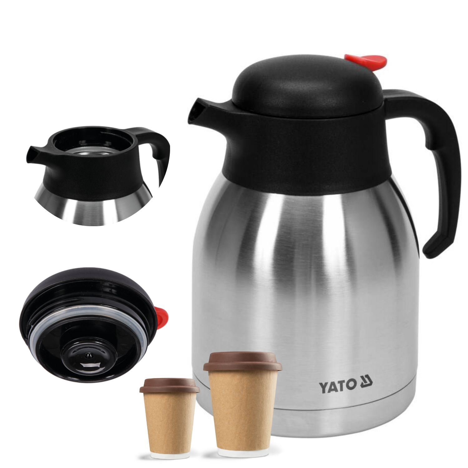 TERMOS STOŁOWY Z PRZYCISKIEM 1,5L YATO