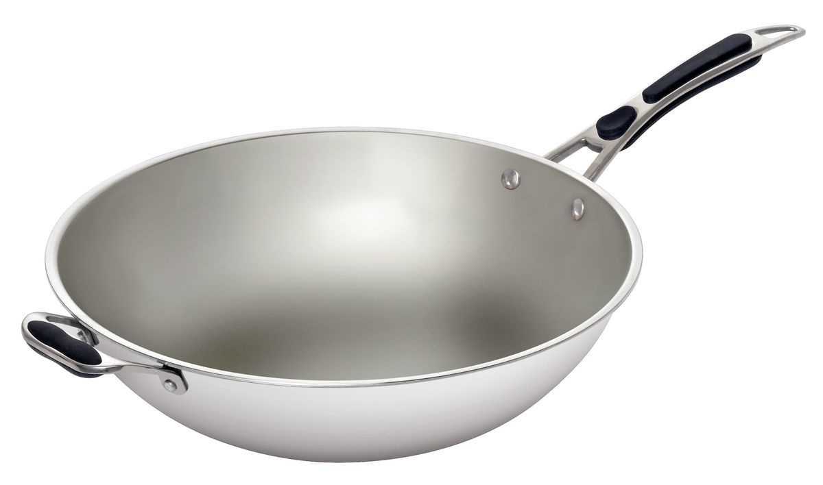 Wok patelnia ze stali nierdzewnej z pokrywką 36cm W360R Bartscher