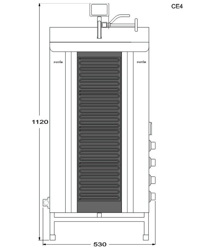 Opiekacz elektryczny do kebaba, ceramiczny, do 50 kg, 7,6 kW, POTIS CE4