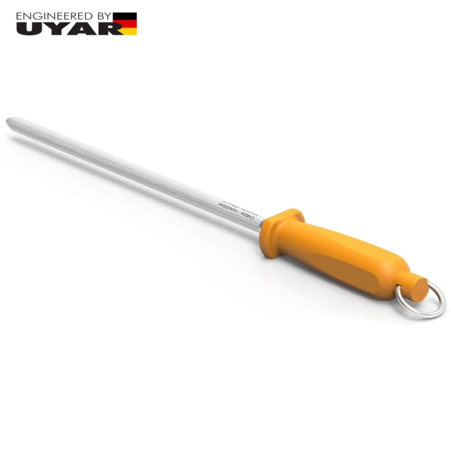 Profesjonalna ostrzałka stalowa UYAR, okrągła, żółta, długość 36cm