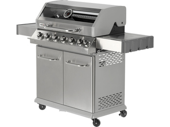 GRILL GAZOWY 6+1 STAL NIERDZEWNA 20,5KW, Z SZYBĄ YATO