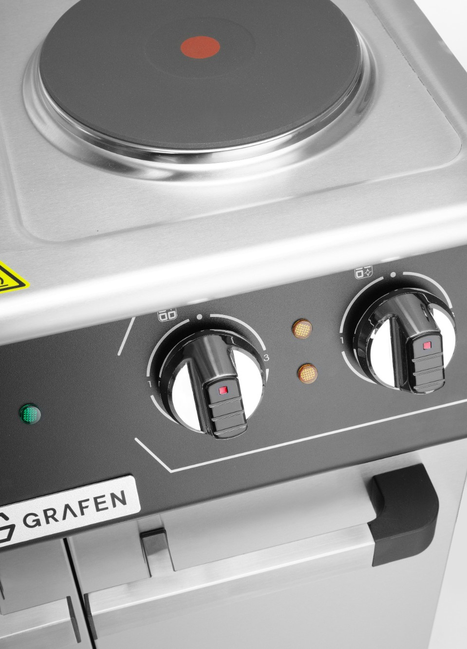 Kuchnia elektryczna gastronomiczna 4 pola okrągłe z szafką | GRAFEN | Linia PERFECTA GREC4C