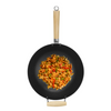 Wok z drewnianym uchwytem ze stali węglowej 32cm, HENDI, 324x565mm
