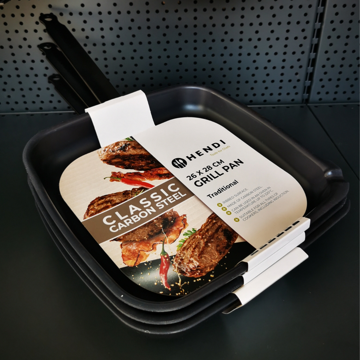 Patelnia ze stali węglowej 32cm HENDI, 327x593mm