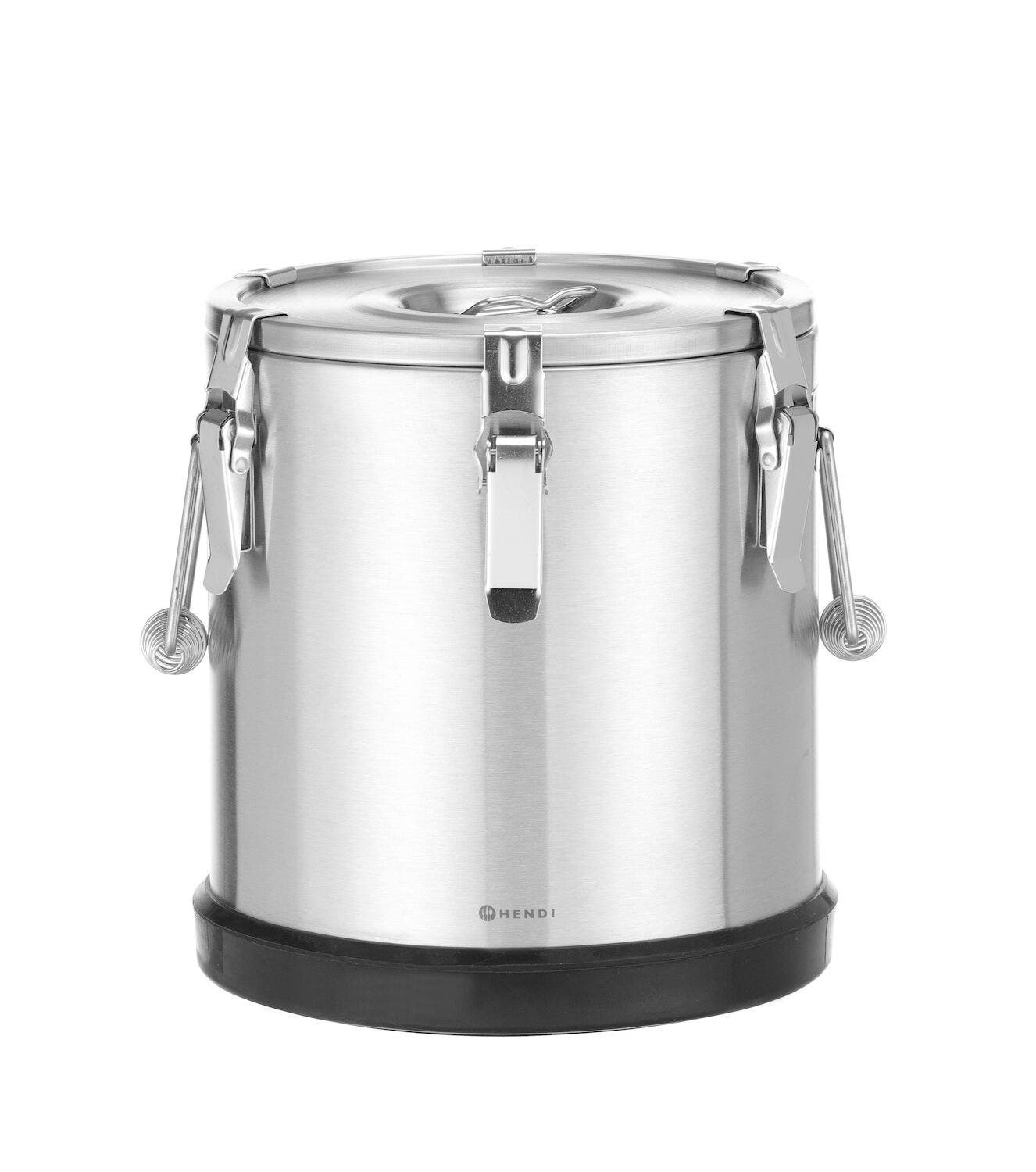 Termos ze stali nierdzewnej do transportu żywności HENDI Kitchen Line 15 l 15L srebrny ø300x(H)340mm