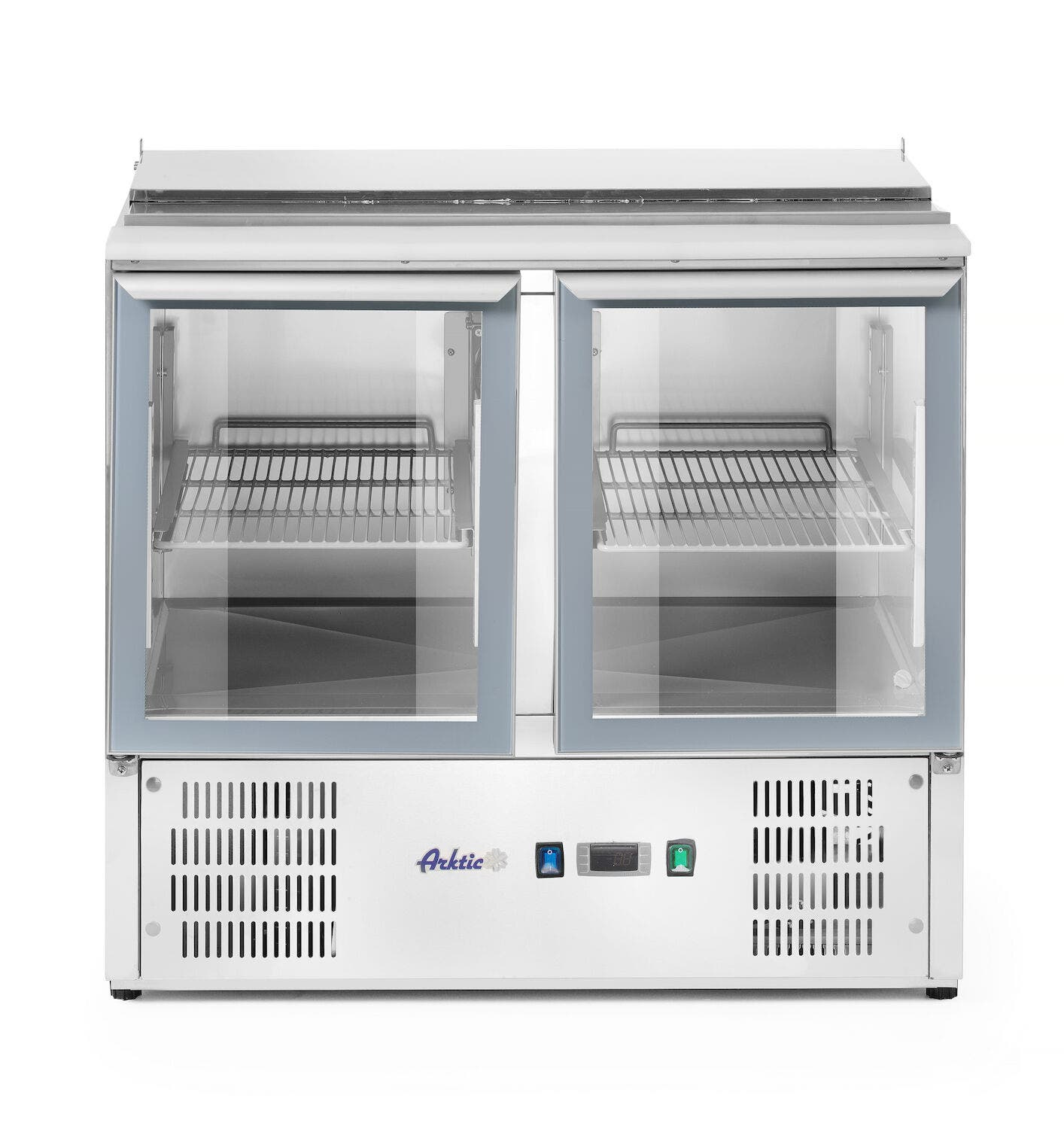 Stół chłodniczy 2-drzwiowy przeszklony z pokrywą uchylną Arktic 247L 230V/145W 900x700x(H)860mm