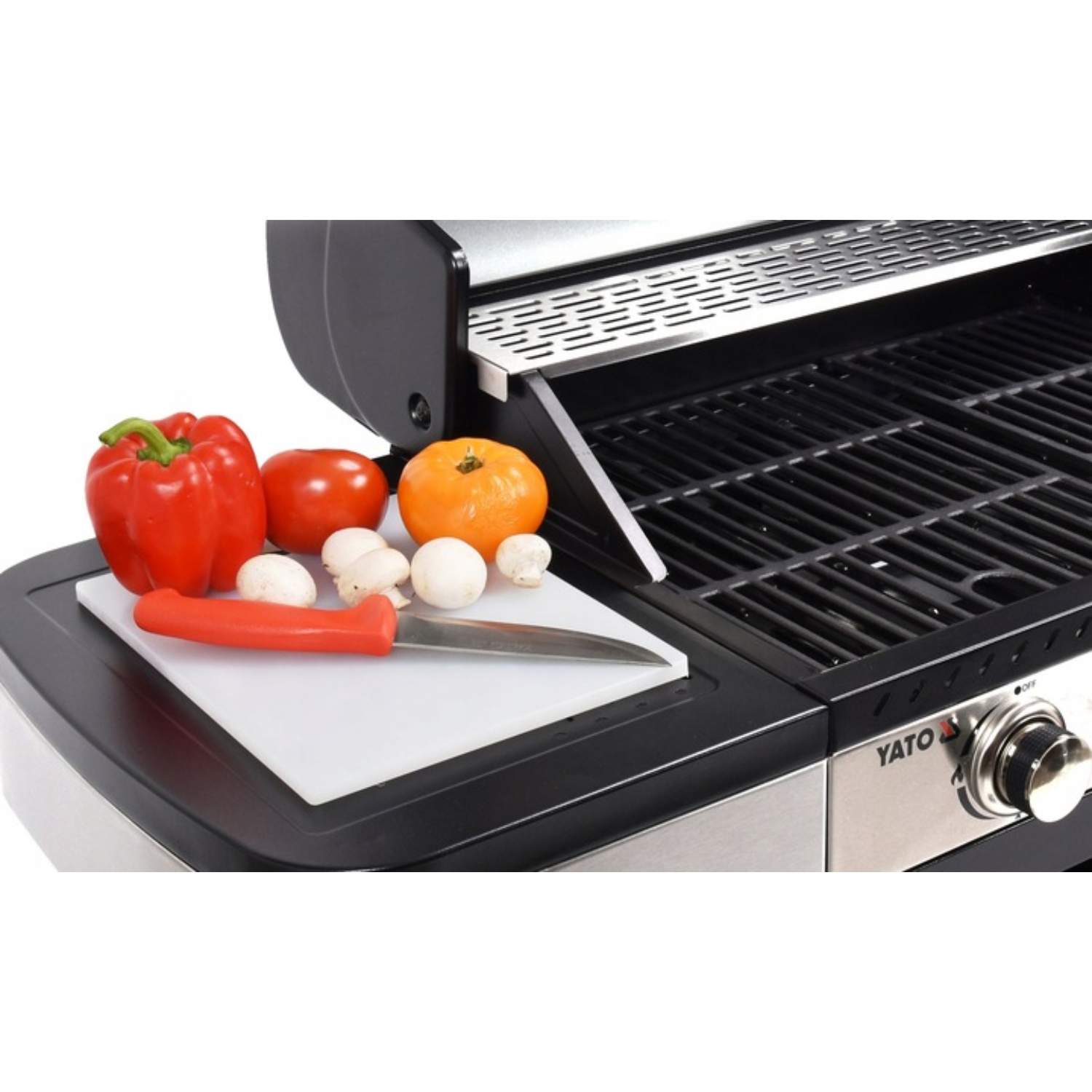 GRILL GAZOWY OGRODOWY 3+1, STAL NIERDZEWNA 11,2KW YATO